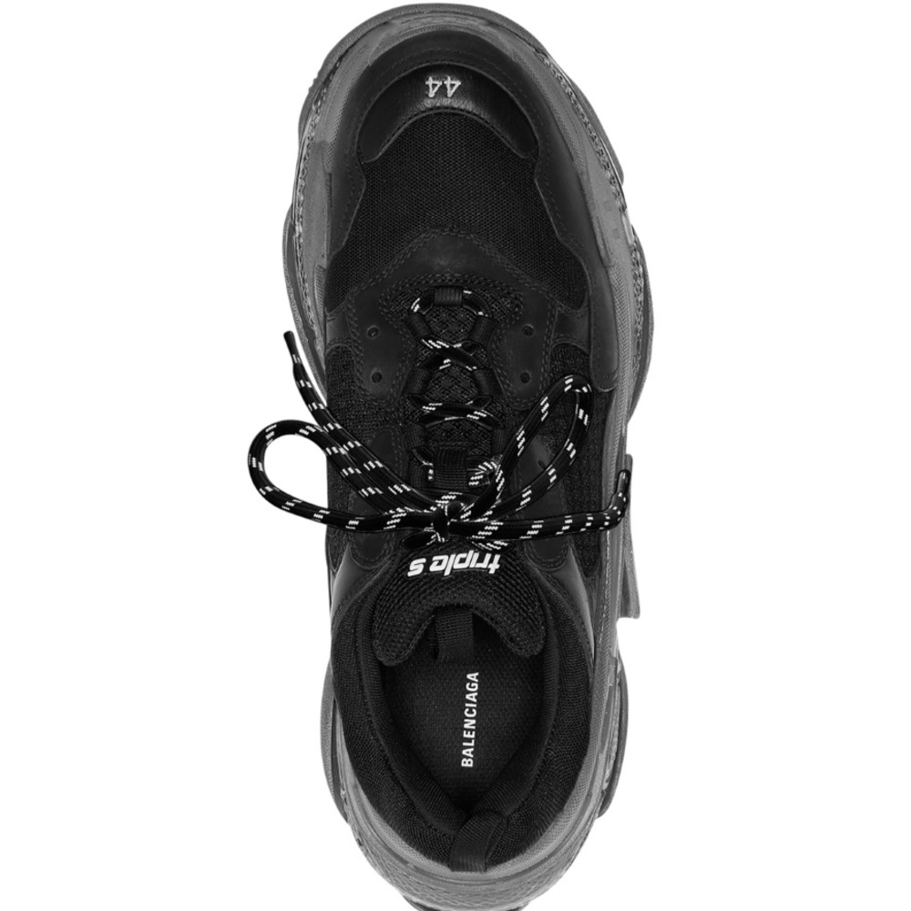 BALENCIAGA MEN'S TRIPLE S CLEAR SOLE SNEAKER IN BLACK - Picture 8 of 8